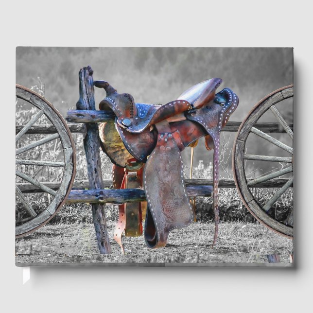 Reitwagen-Rad für den Western der Reitzaun Gästebuch (Vorderseite)