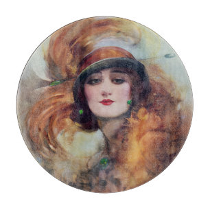 Reiz der grünen Augen Vintage-Frau Schneidebrett