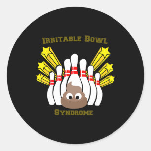 Reizbares Bowl-Syndrom Bowling T Shirt Runder Aufkleber