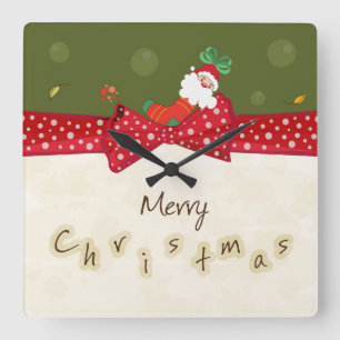 Reizend Christmas Wall Clock Quadratische Wanduhr