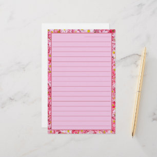 reizend und Hübsch rosa blumenüberzogen  Briefpapier