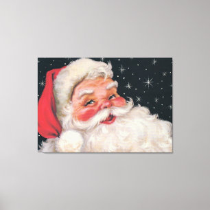 Reizend Vintager Weihnachtsmann Leinwanddruck