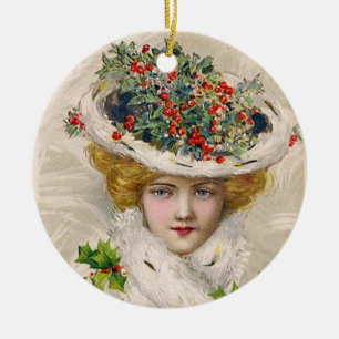 Reizend Weihnachtsdame Keramikornament