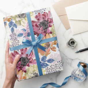 Reizende alte rosa-orange Chrysantheme Geschenkpapier