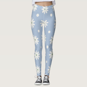 Reizende blaue Daisy und Polkadot Leggings