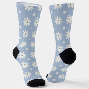 Reizende blaue Daisy und Polkadot Socken