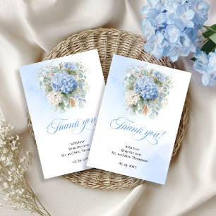 Reizende Blaue Hortensien Eukalyptus Hochzeit Dank Dankeskarte