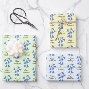 Reizende Blauglocken Geschenkpapier Set