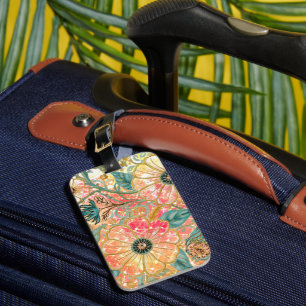 Reizende blühende Blumen mit farbenfrohem Design Gepäckanhänger