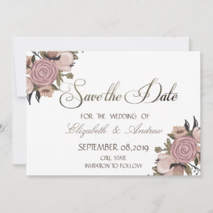 Reizende Blumen, Glitter Hochzeit Merken Sie sich  Save The Date