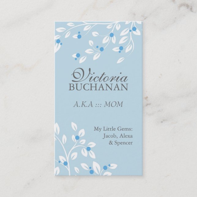 Reizende Blumenmama-Karte Telefonnummerkarte (Vorderseite)