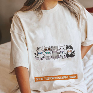 Reizende Cartoon-Katzen mit Fliegen und Sonnenbril Tri-Blend Shirt
