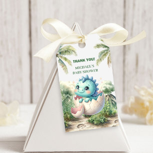 Reizende Dino-Baby-Party kommt bald Geschenkanhäng Geschenkanhänger