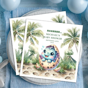 Reizende Dinosaurier-Baby-Party kommt bald Serviet Serviette