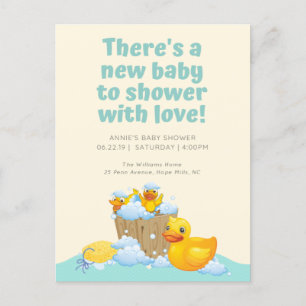 Reizende Ducky Babyparty-Gummieinladung Ankündigungspostkarte
