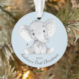 Reizende Elefanten-Jungen zum ersten Weihnachten O Ornament