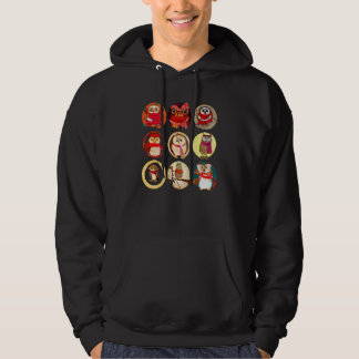 Reizende Eulen mit Schals Eule  1 Hoodie
