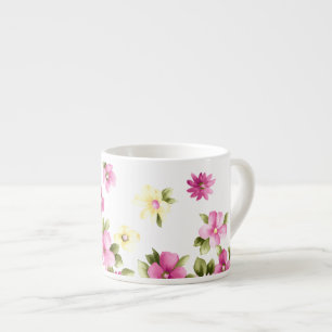 Reizende Farbige Mädchenhafte Blühende Blumen Espressotasse