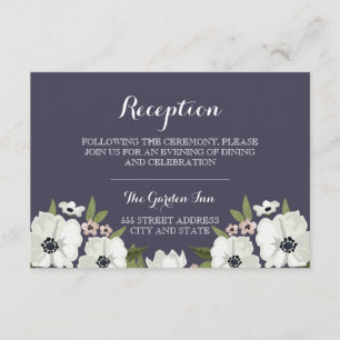 Reizende Florale Empfangskarte - lila Begleitkarte