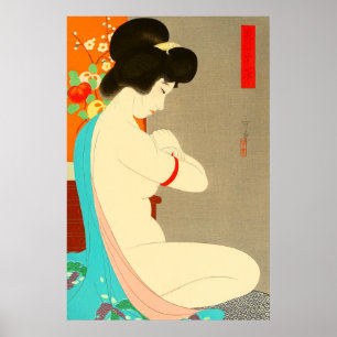 Reizende Frau Morikane 1931 Japanische Kunst Poster