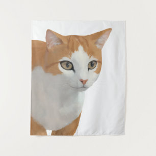 Reizende getigerte Katzenkunst Wandteppich