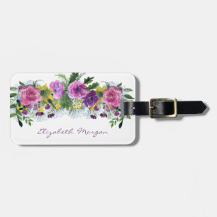 Reizende, girly Aquarellblumen Gepäckanhänger