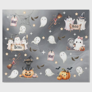 Reizende Halloween-Party-Hexen-Kürbisse  Geschenkpapier