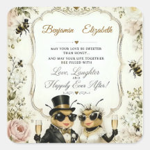 Reizende Honigbienen, elegante florale Hochzeit