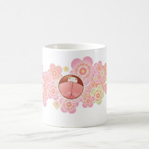 Reizende japanische Art-Tasse mit Kokeshi Puppe Tasse