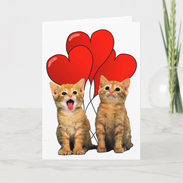 Reizende Katzen Feiertagskarte (Vorderseite)