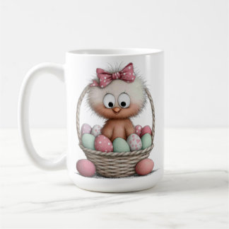 REIZENDE KLEINE OSTERTIERE IN KÖRBEN KAFFEETASSE