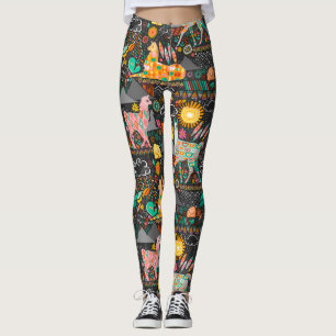 Reizende Lamas auf grauen Leggings