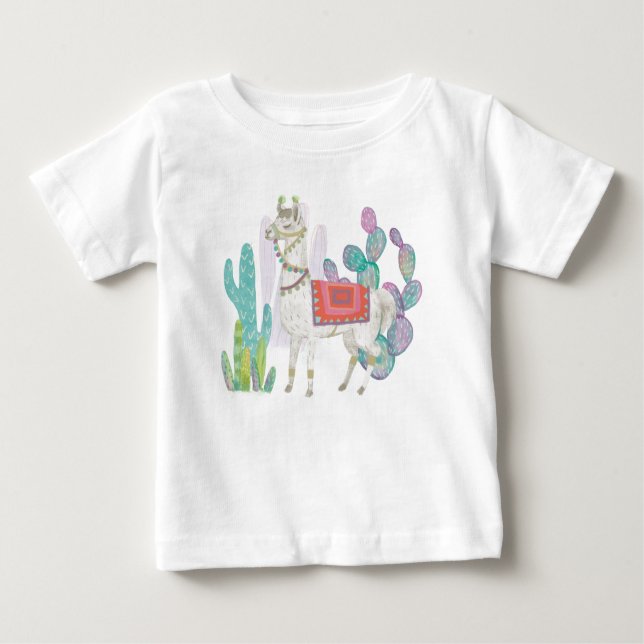 Reizende Lamas V Baby T-shirt (Vorderseite)