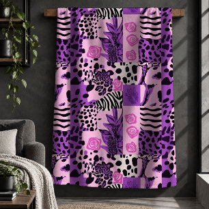 Reizende Leopard Tiger Hot Pink Magenta Decke Sherpadecke
