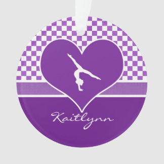 Reizende lila Checkered Gymnastik mit Monogramm Ornament