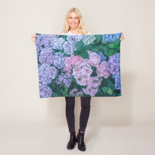 Reizende lila und rosa Blumen Fleece-Decke Fleecedecke