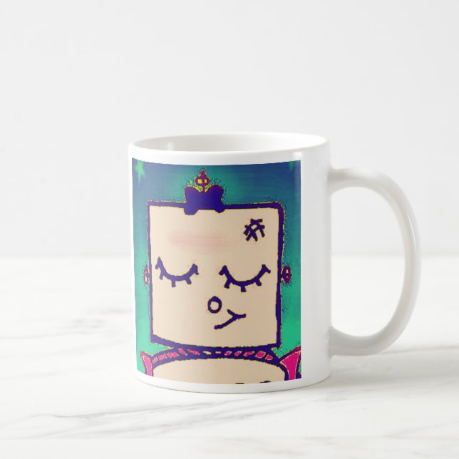 Reizende Mädchen-Roboter-Kaffee-Tasse Tasse (Rechts)