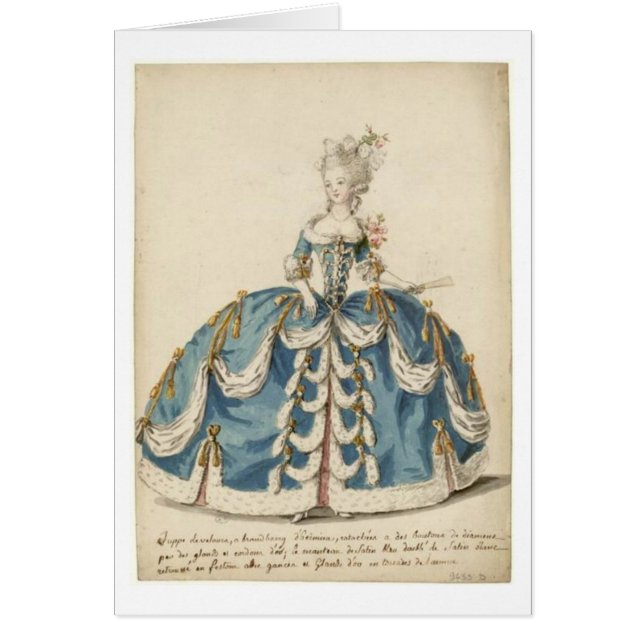 Reizende Modekarte Dame Marie Antoinette (Vorne)
