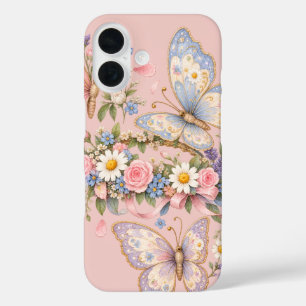 Reizende Pastell-Schmetterlingskunst iPhone 16 Hülle