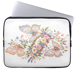 Reizende Pastell-Schmetterlingskunst  Laptopschutzhülle