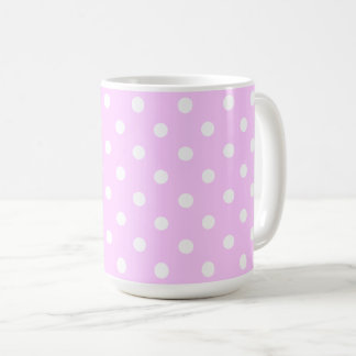 Reizende Pastellrosa Farbe mit weißen Tupfen Kaffeetasse
