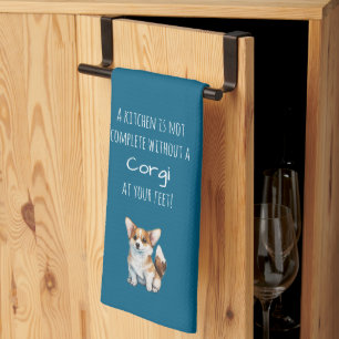 Reizende Persönlichkeit Niedliche Verspielte Corgi Geschirrtuch
