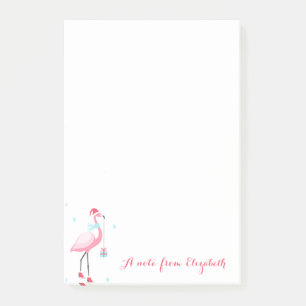 Reizende rosa Flamingos präsentieren Schneeflocken Post-it Klebezettel
