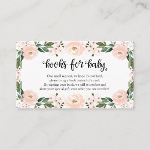 Reizende rosa florale Baby Shower Bücher für Baby  Begleitkarte