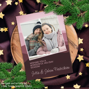 Reizende rosafarbene abstrakte Weihnachtsgrüße Postkarte