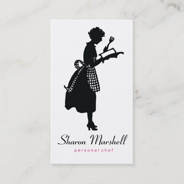 Reizende Schürze-Dame Female Chef Cook Catering Visitenkarte (Vorderseite)