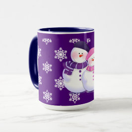 Reizende Snowman-Paar-Tasse Tasse
