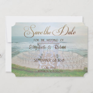 Reizende Strandhochzeit, Florale Rettet das Datum Save The Date