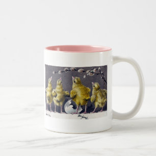 Reizende vintage Osterpostkarte Zweifarbige Tasse