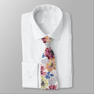 Reizende Vintage rosa orange Chrysantheme  Krawatte